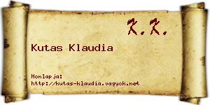 Kutas Klaudia névjegykártya