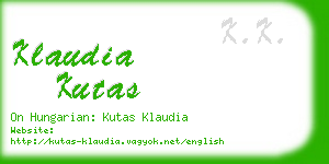 klaudia kutas business card